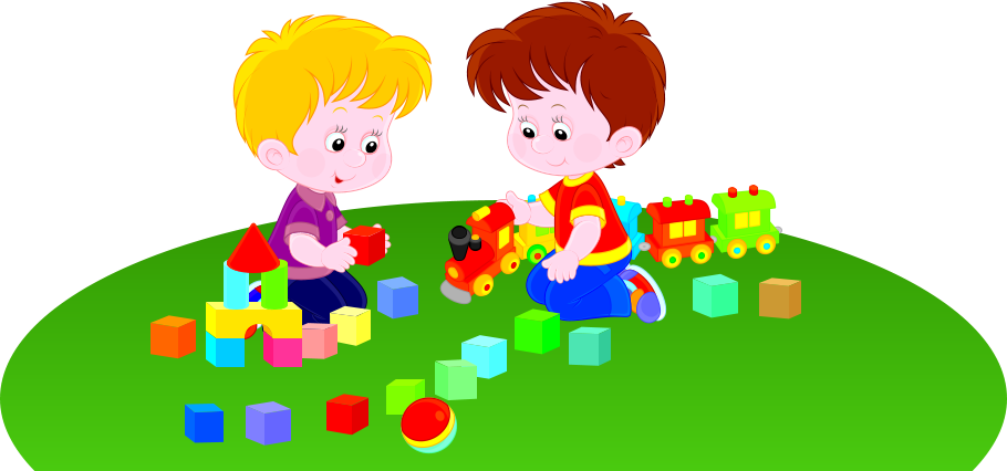 Animated Illustration Of Little Boys Playing With Blocks - Illustration (910x426)