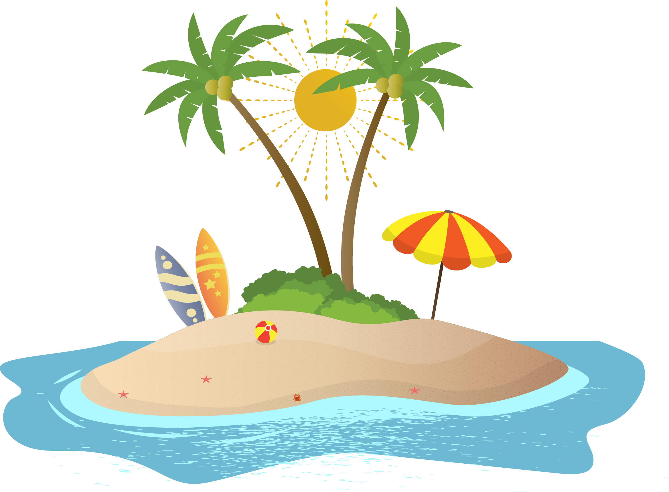 Vector Painted Island 2337*1719 Transprent Png Free - Island Vector Png (2337x1719)