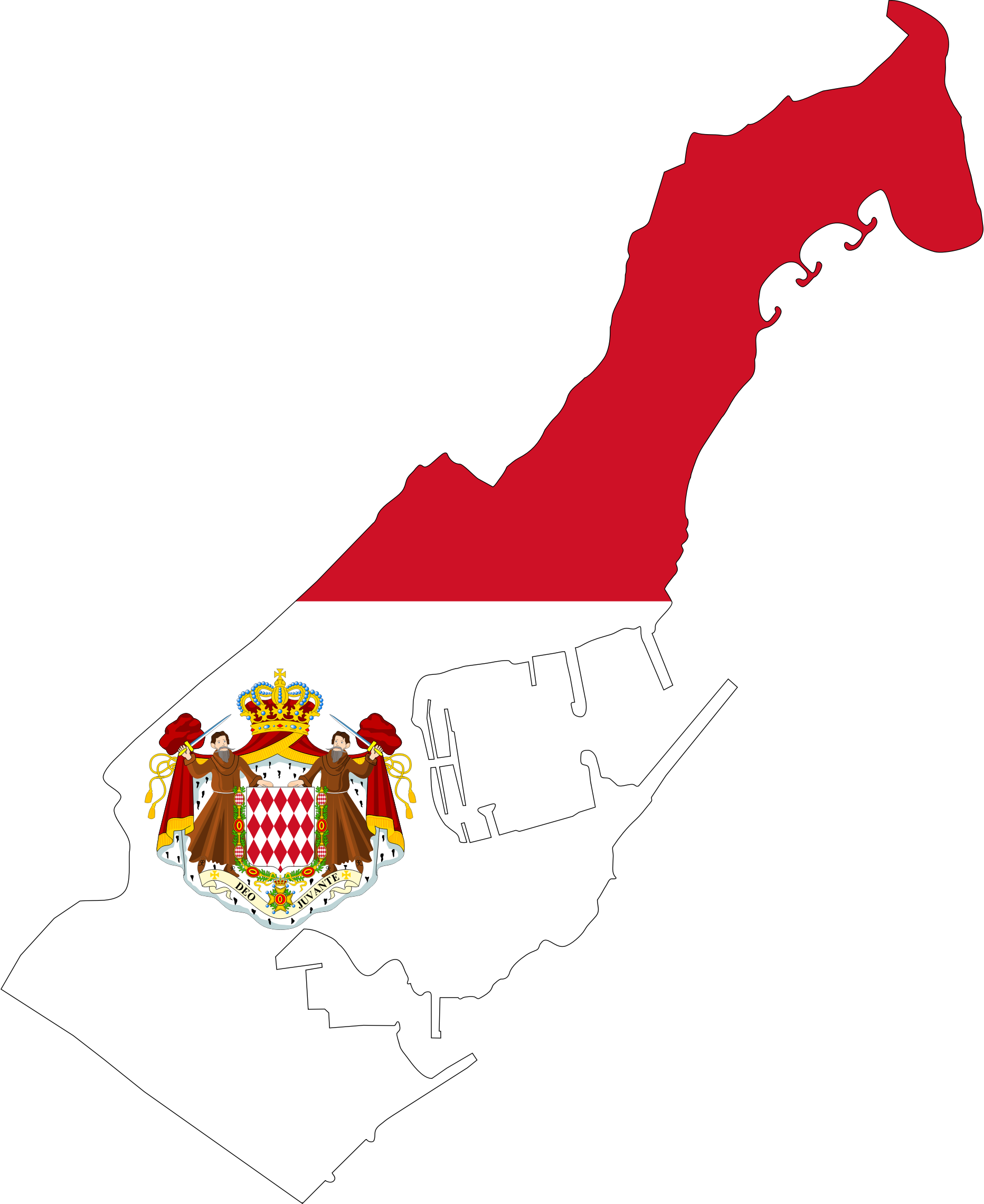 Monaco Map Clipart - Monaco Map And Flag (1864x2280)