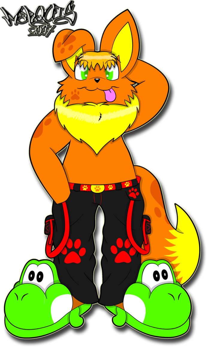 Yoshi Slippers On My Paws By Marquis2007 - Cartoon (691x1156)