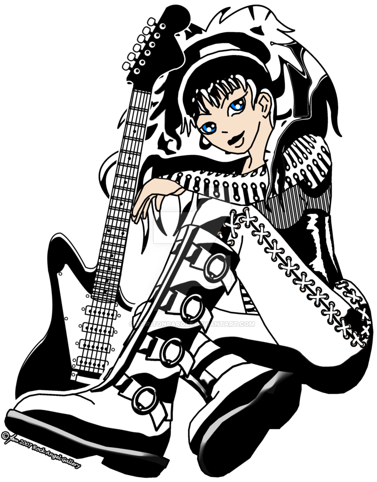 Girl With Guitar By Spiritonparole - Illustration (800x1000)