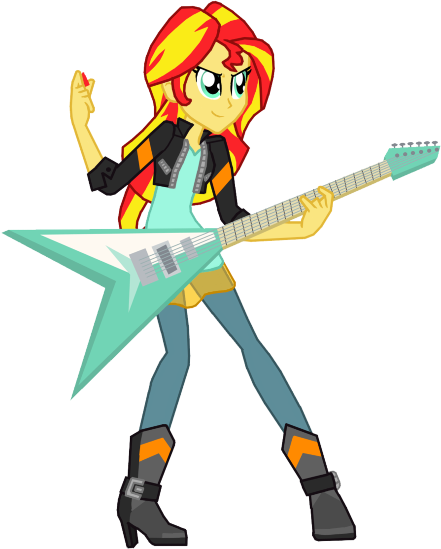 Ferrokiva, Equestria Girls, Guitar, My Past Is Not - Cartoon (1024x1365)