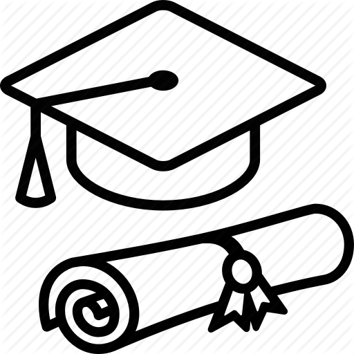 Cap And Diploma - Graduation Hat Line Drawing (512x512)