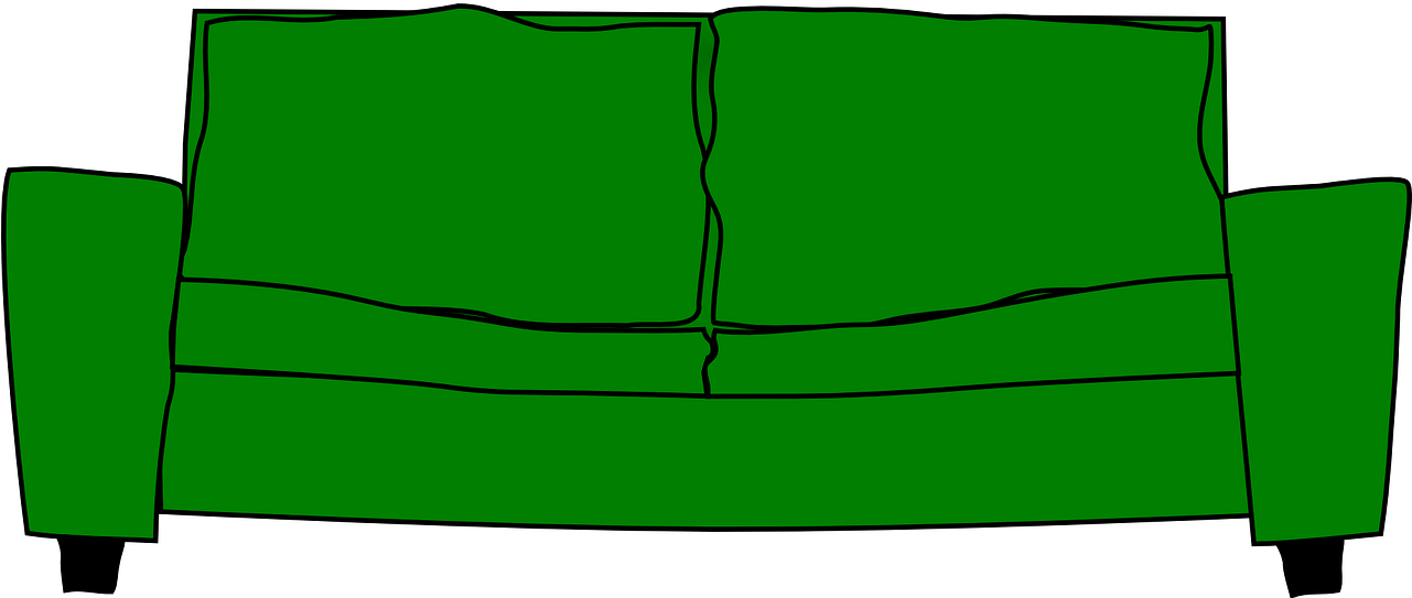 Home Decor, Couch, Sofa, Furniture, Livingroom - Green Couch Clipart (1280x1055)