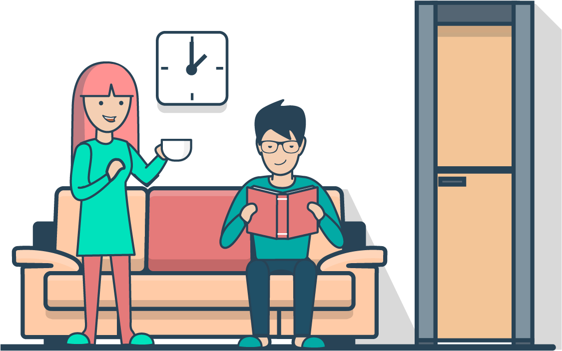 Living Room Sofa Man - Cartoon (1181x1181)