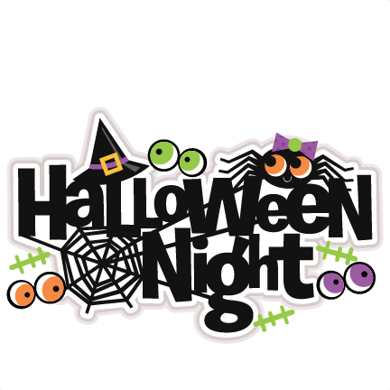 Halloween Night Title Svg Scrapbook Cut File Cute Clipart - Halloween Costume Shirt Spider In Halloween Night Cute (432x432)