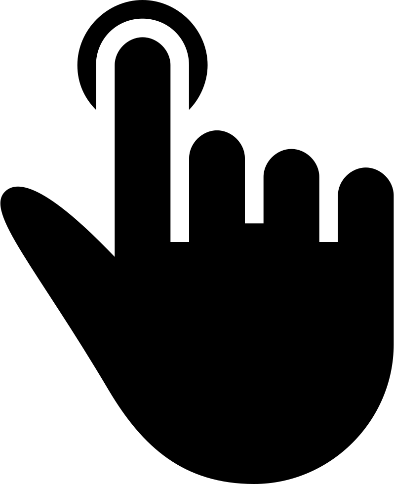 One Finger Click Black Hand Symbol Comments - Icono De Clic Png (798x980)