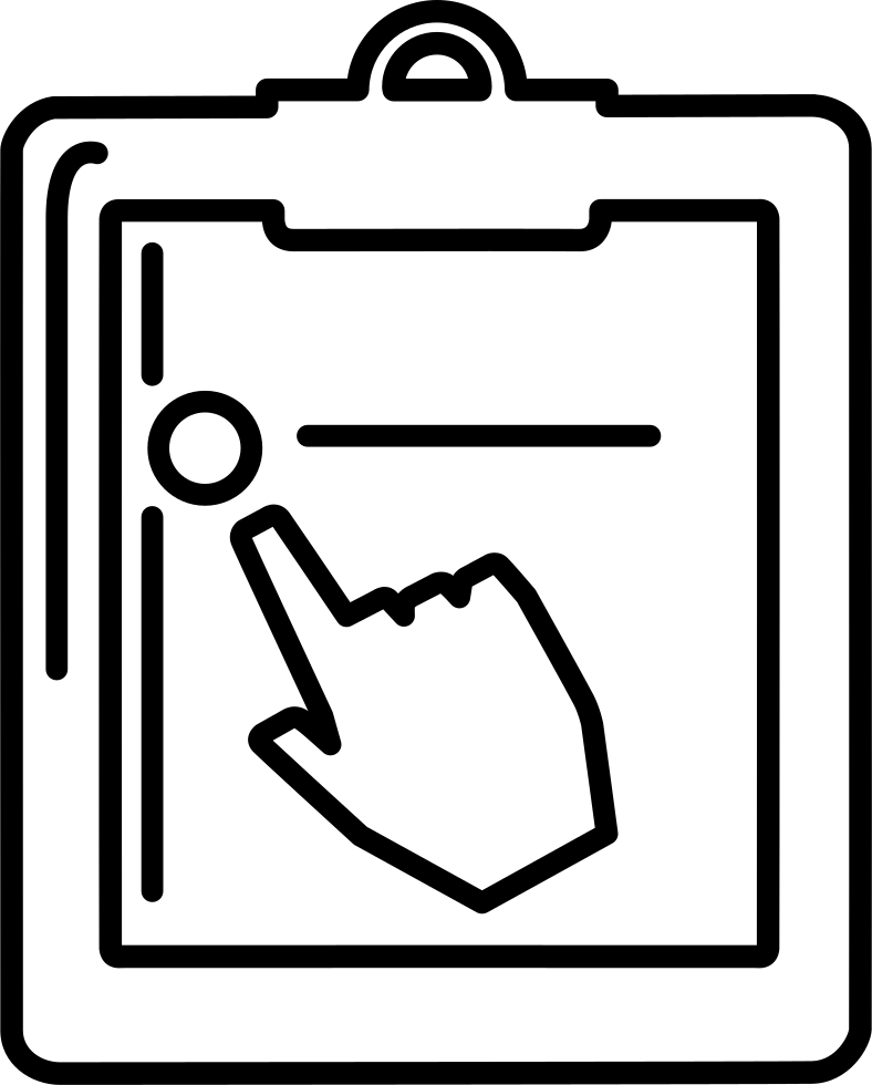 Hand Finger Pointing One Item Of A List On A Clipboard - Clipboard (788x980)