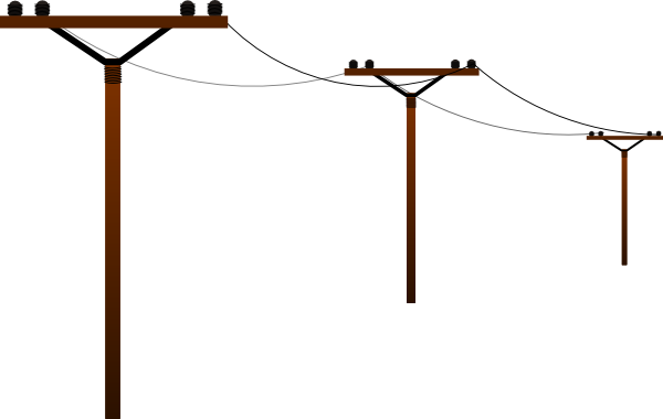 Streetlight Clipart Electricity Post - Power Lines Clip Art (600x380)