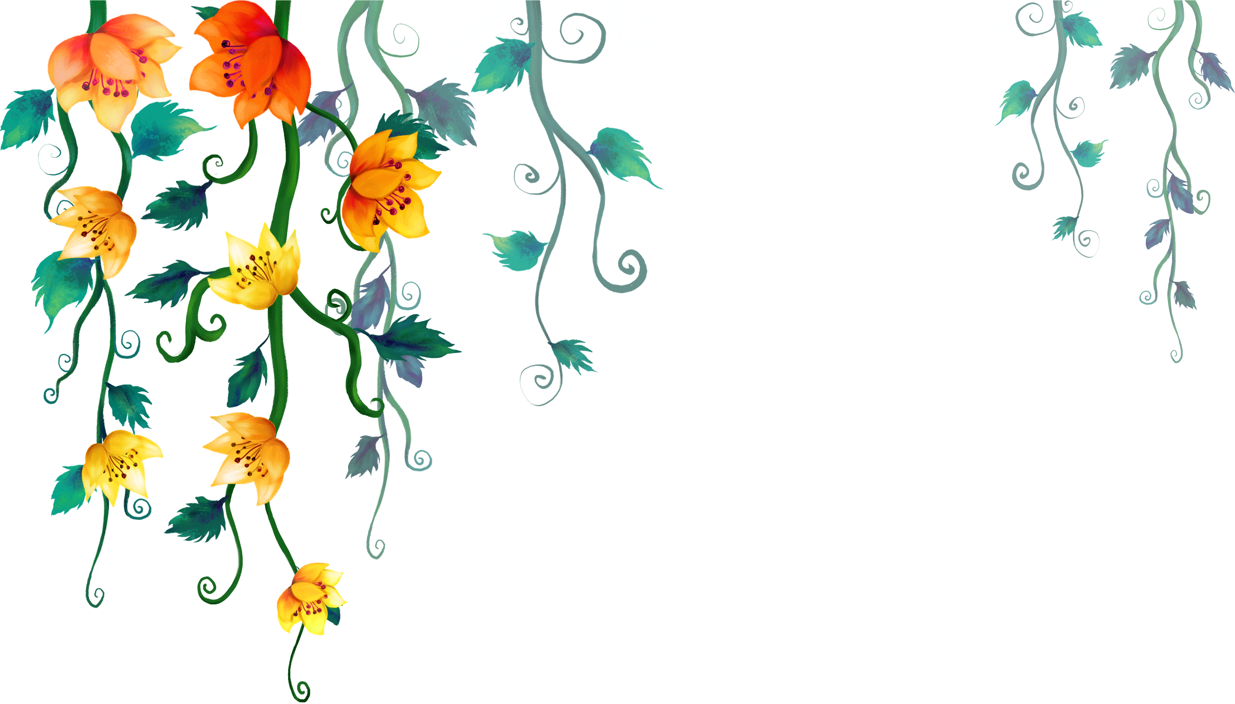 Rosa Multiflora Petal Tattoo Illustration - 卡通 的 树 藤 图片 (3969x2480)