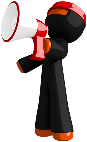 Orange Man Ninja Warrior Ninja Marketing Megaphone - Police Officer (375x550)