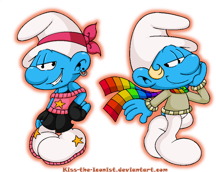 Punky And Adonis Smurf By Kiss The Iconist - Smurf Deviantart (930x730)