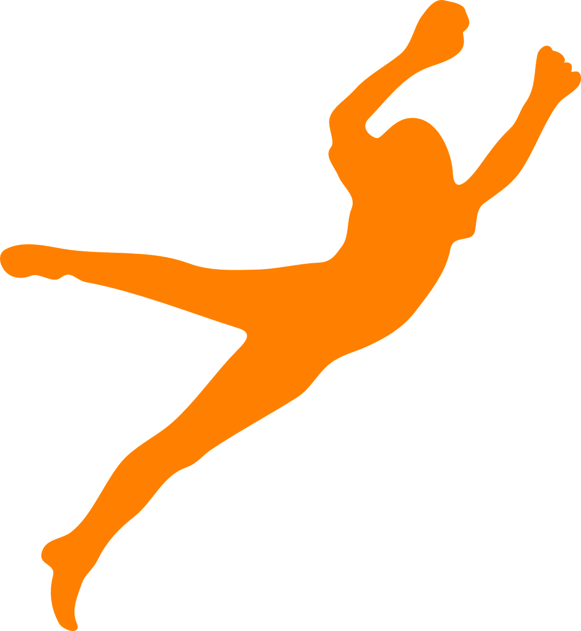 Girl Orange Jump Silhouette Png Image - Clip Art (1178x1280)