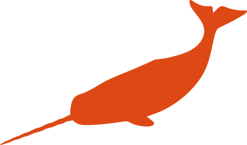 Large Narwhal Silhouette Vector Image - Orange Narwhal (578x340)