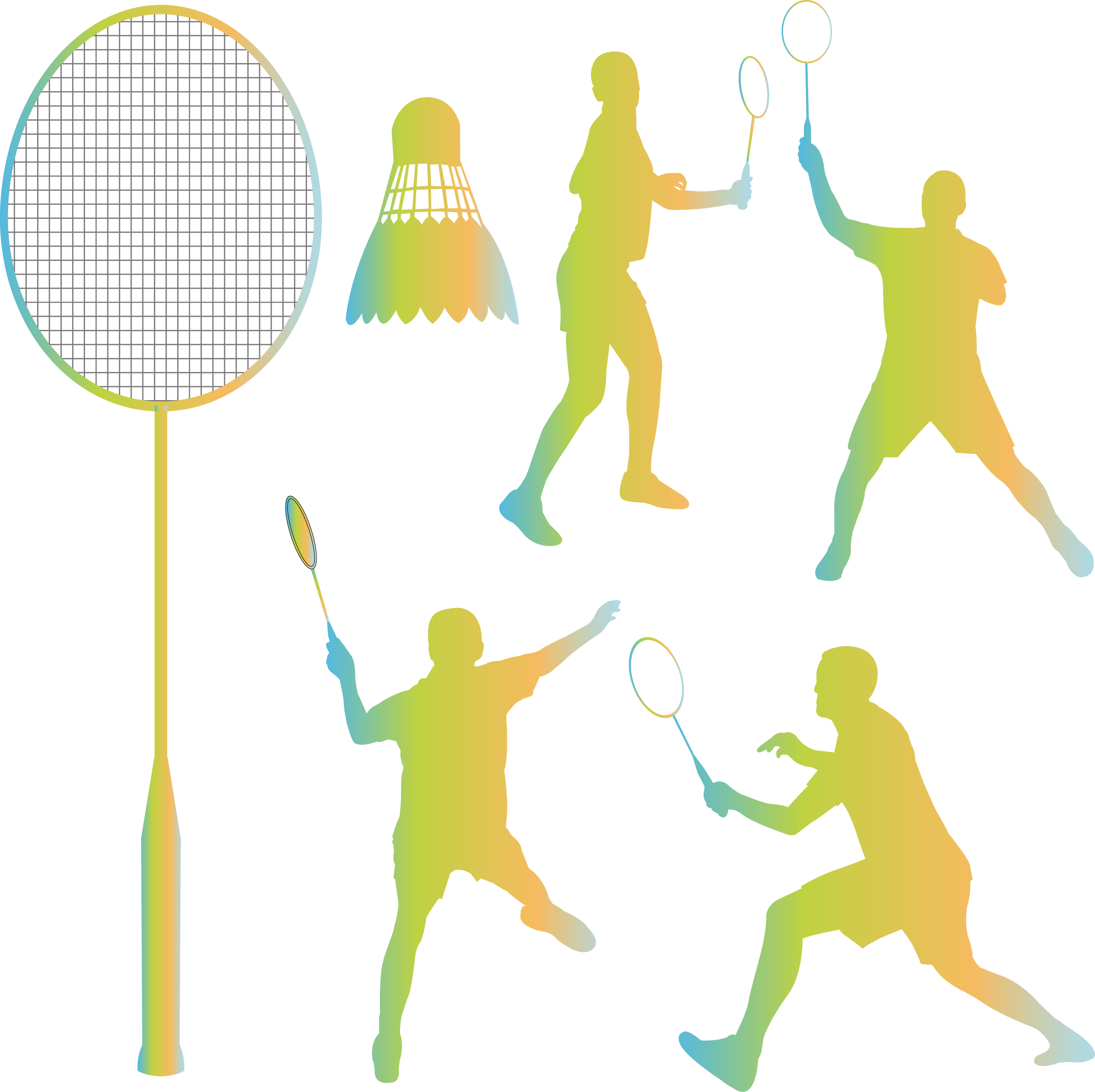 Badminton Silhouette Shuttlecock Clip Art - Badminton Silhouette (2447x2440)