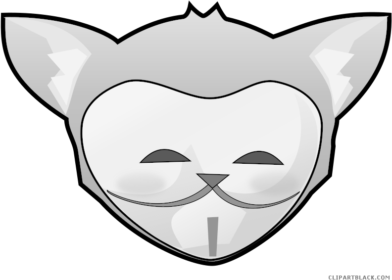 Cat Face Animal Free Black White Clipart Images Clipartblack - Cartoon (800x632)