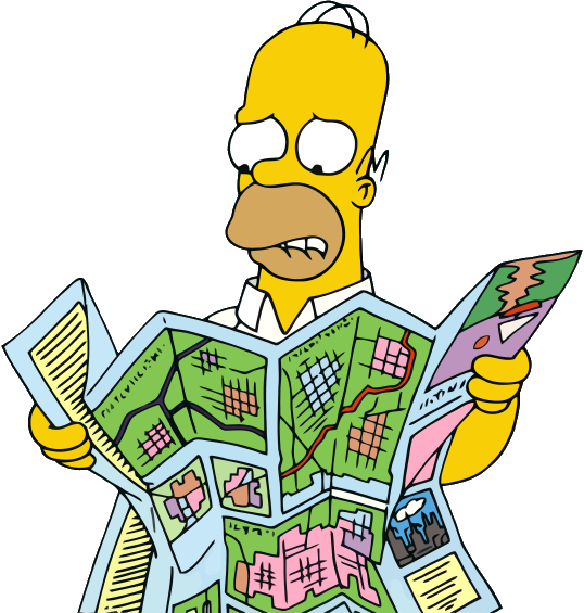 Maps Clipart Reading - Homer Simpson Map (538x565)