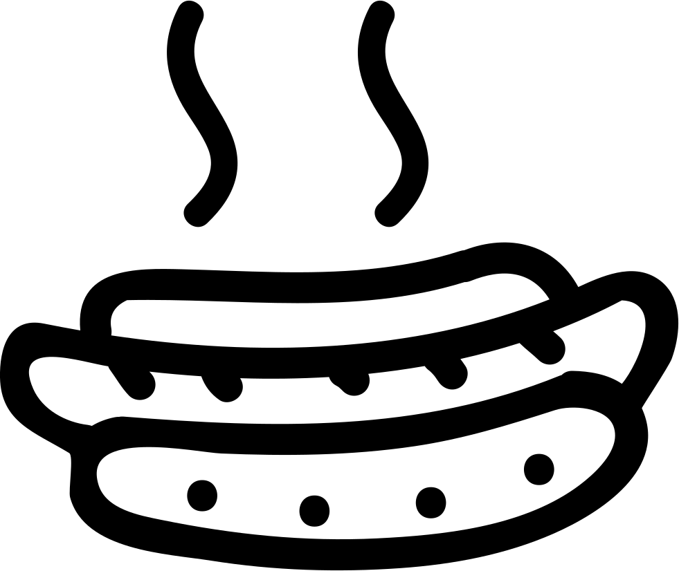 Hot Dog Hand Drawn Food Outline Comments - Hand Drawn Food Transparent (981x826)