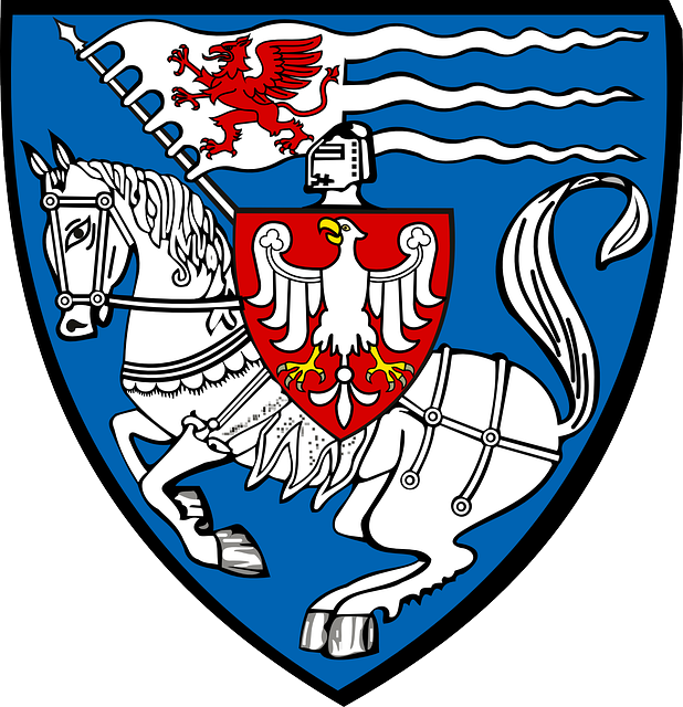 Crest, Emblem, Coat Of Arms, Poland, Knight, Horse - Knight On Horse Coat Of Arms (618x640)