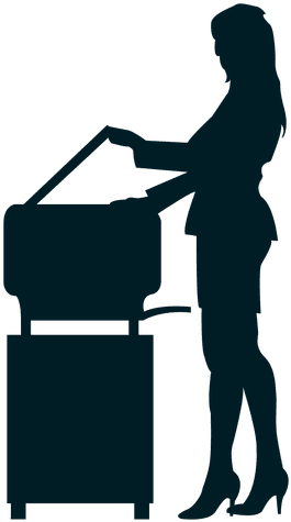 Female Executive Photocopying Silhouette Transparent - Silhouette (512x512)