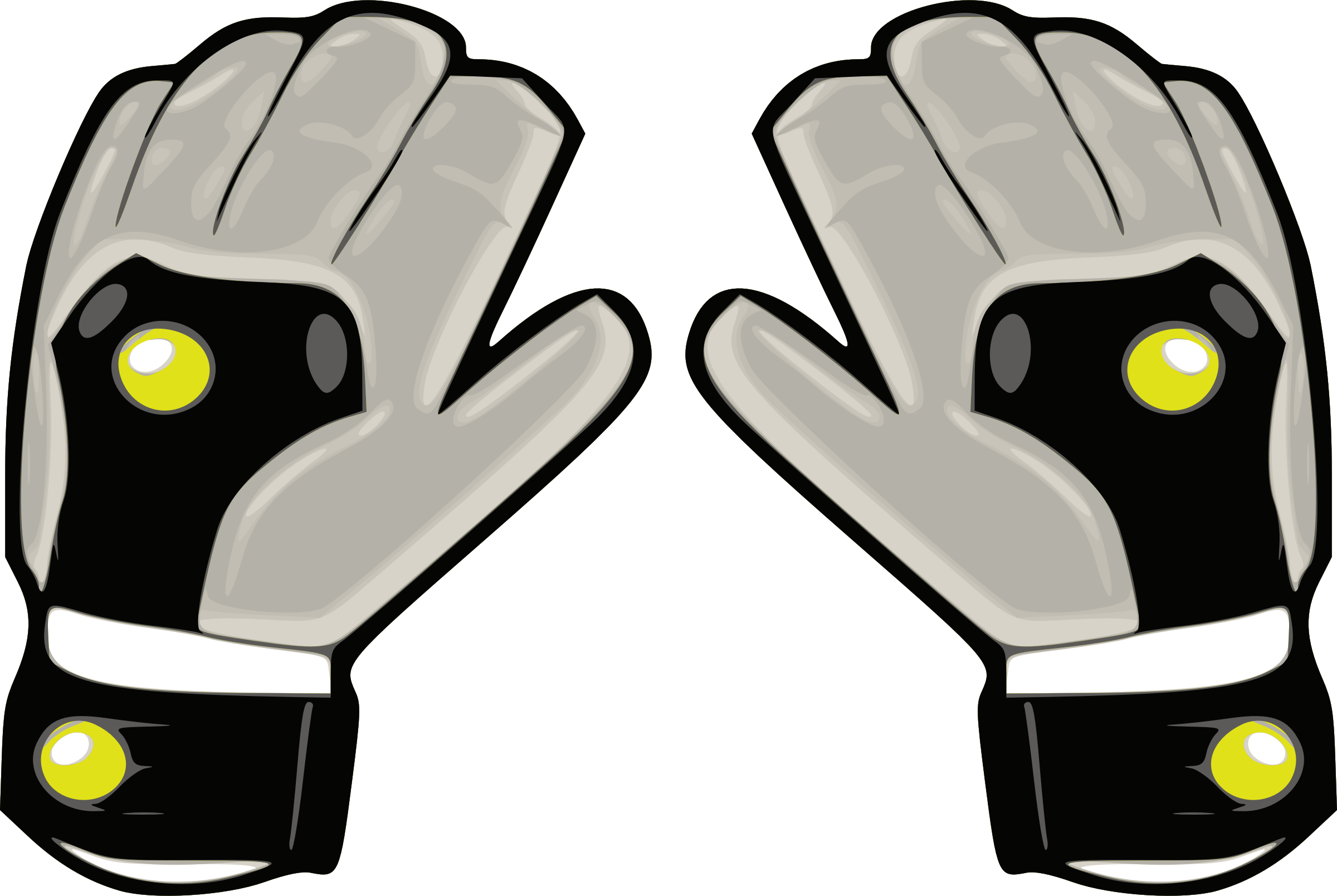 Related Soccer Goalie Gloves Clipart - Goal Keeper Gloves Vector (2400x1608)