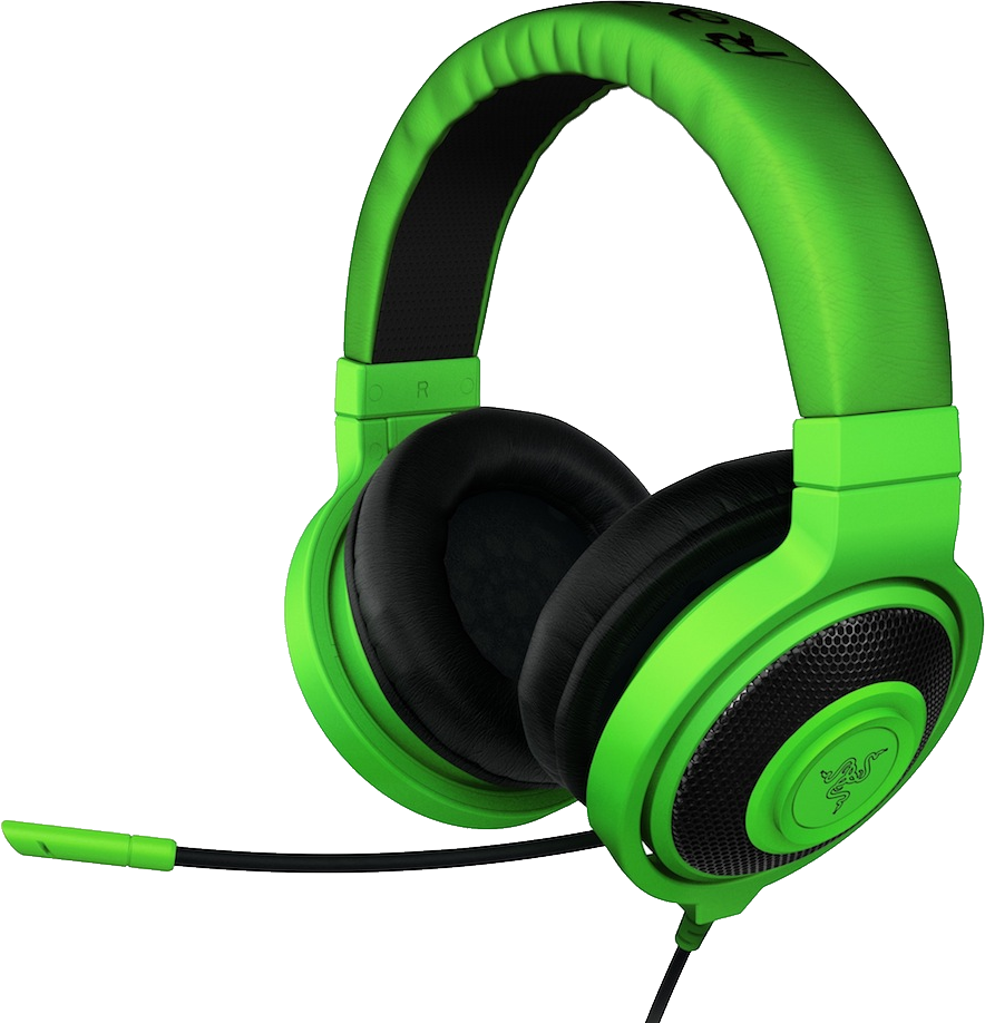 Green Headphones Clipart - Razer Kraken Pro Green (884x918)