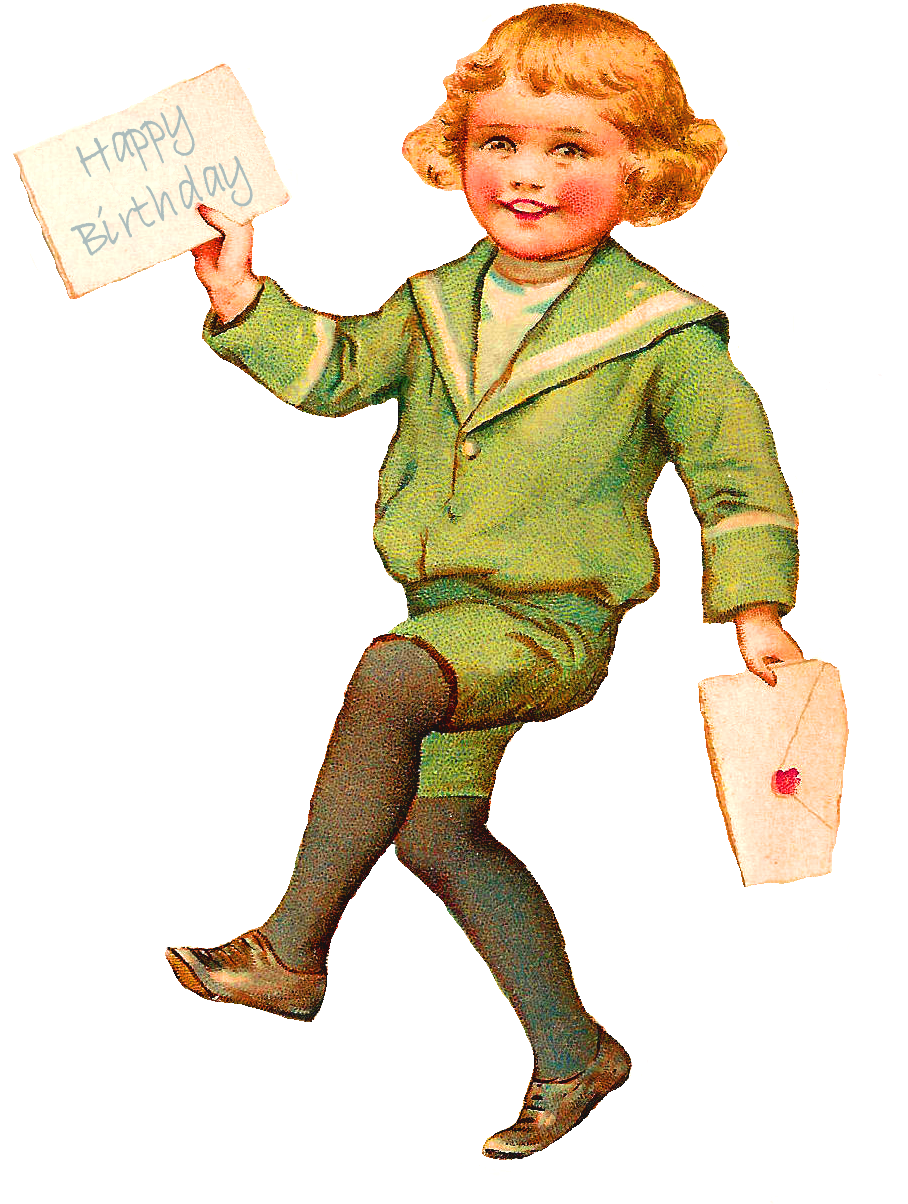 Digital Download Scrapbooking Greeting Clip Art Boy - Antique (946x1256)