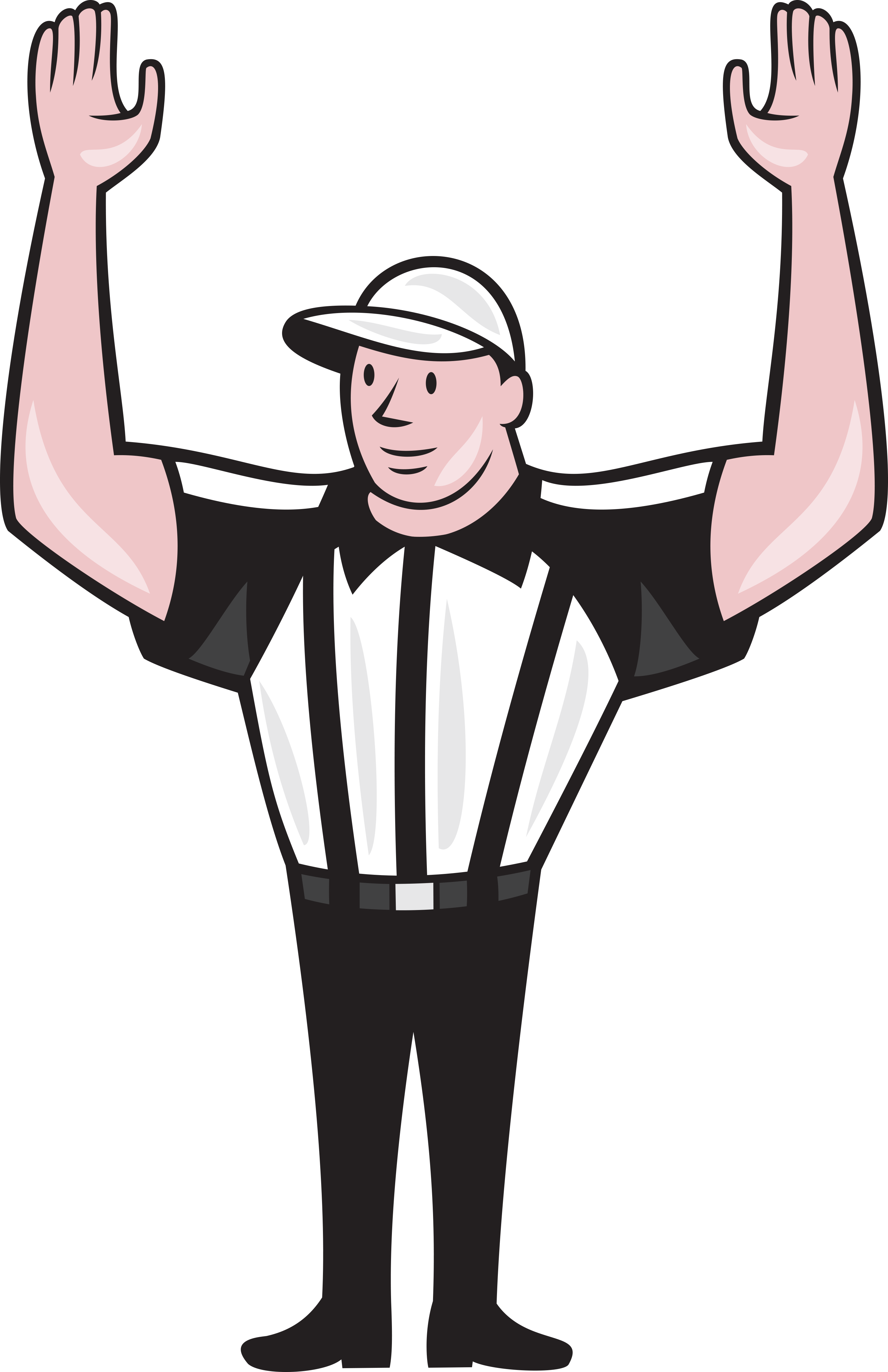 Football Touchdown Ref Download - Football Referee Cartoon (3000x4636)