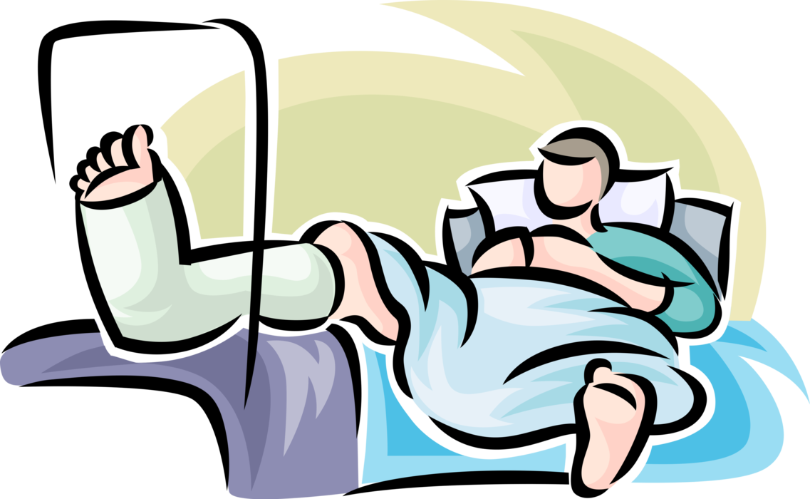 Vector Illustration Of Accident Victim Patient In Hospital - Vector Illustration Of Accident Victim Patient In Hospital (1137x700)