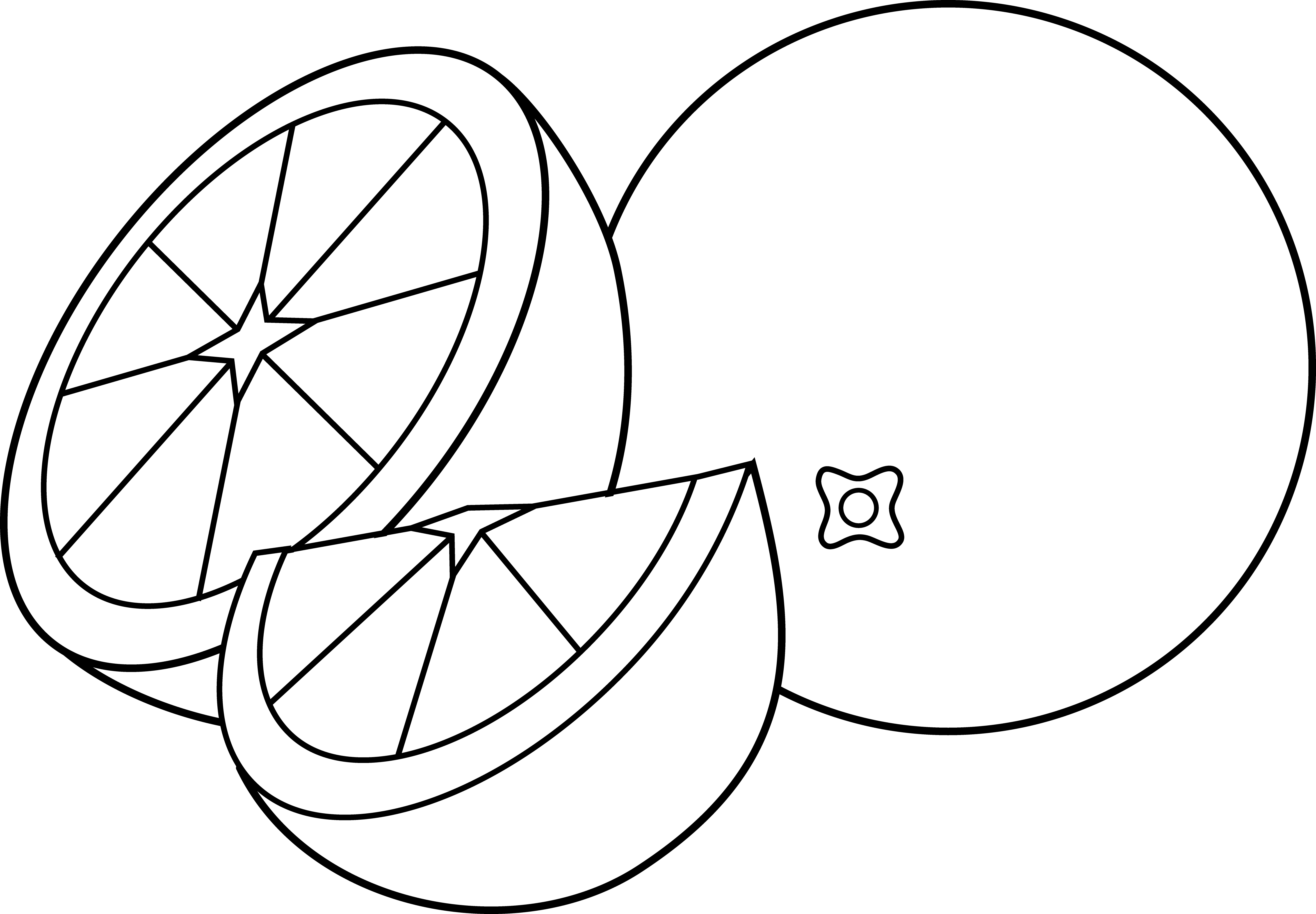 Citrus Clipart Black And White - Oranges Black And White Drawings (5841x4060)