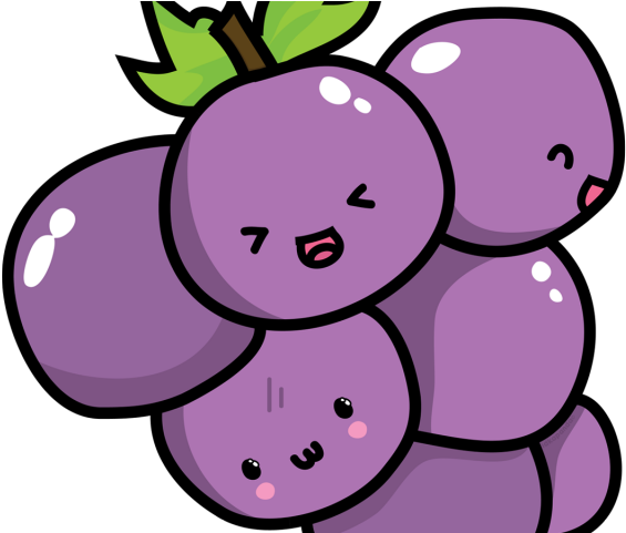 Grapes Clipart Kawaii - Kawaii Grape (640x480)