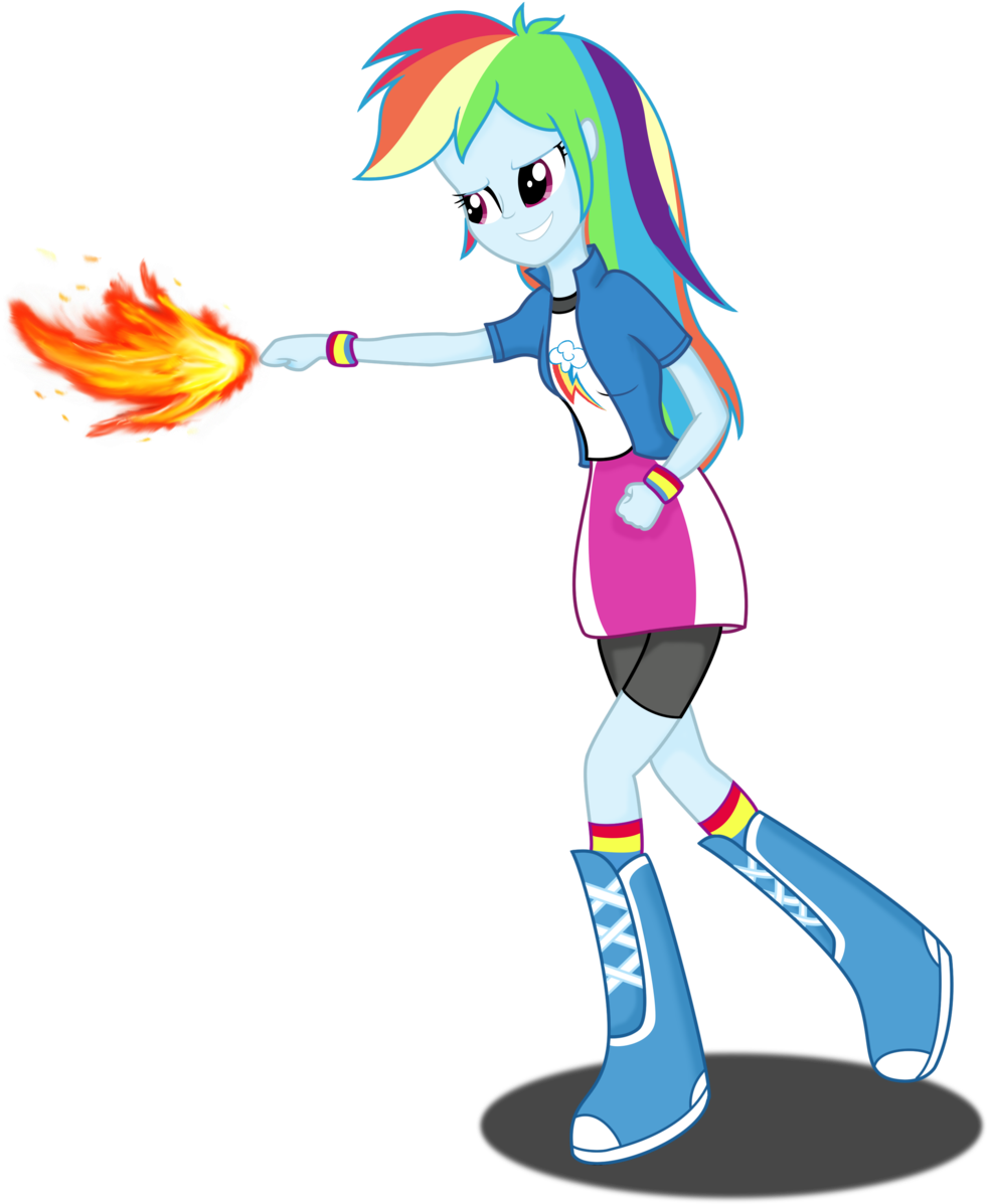 Rainbow Dash Firebending By Deannaphantom13 Rainbow - Rainbow Dash Pony Y Rainbow Dash Equestria Girls (1024x1246)
