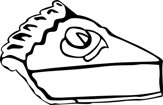 Pie White Black Crust Piece Slice Deliciou - Pumpkin Pie Clipart Black And White (527x340)