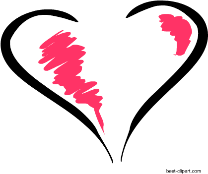 Black And Pink Scribbled Heart Png Clip Art Image - Clip Art (450x450)
