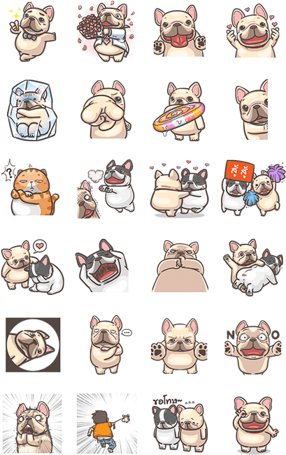 French Bulldog Pigu - Sticker (420x673)