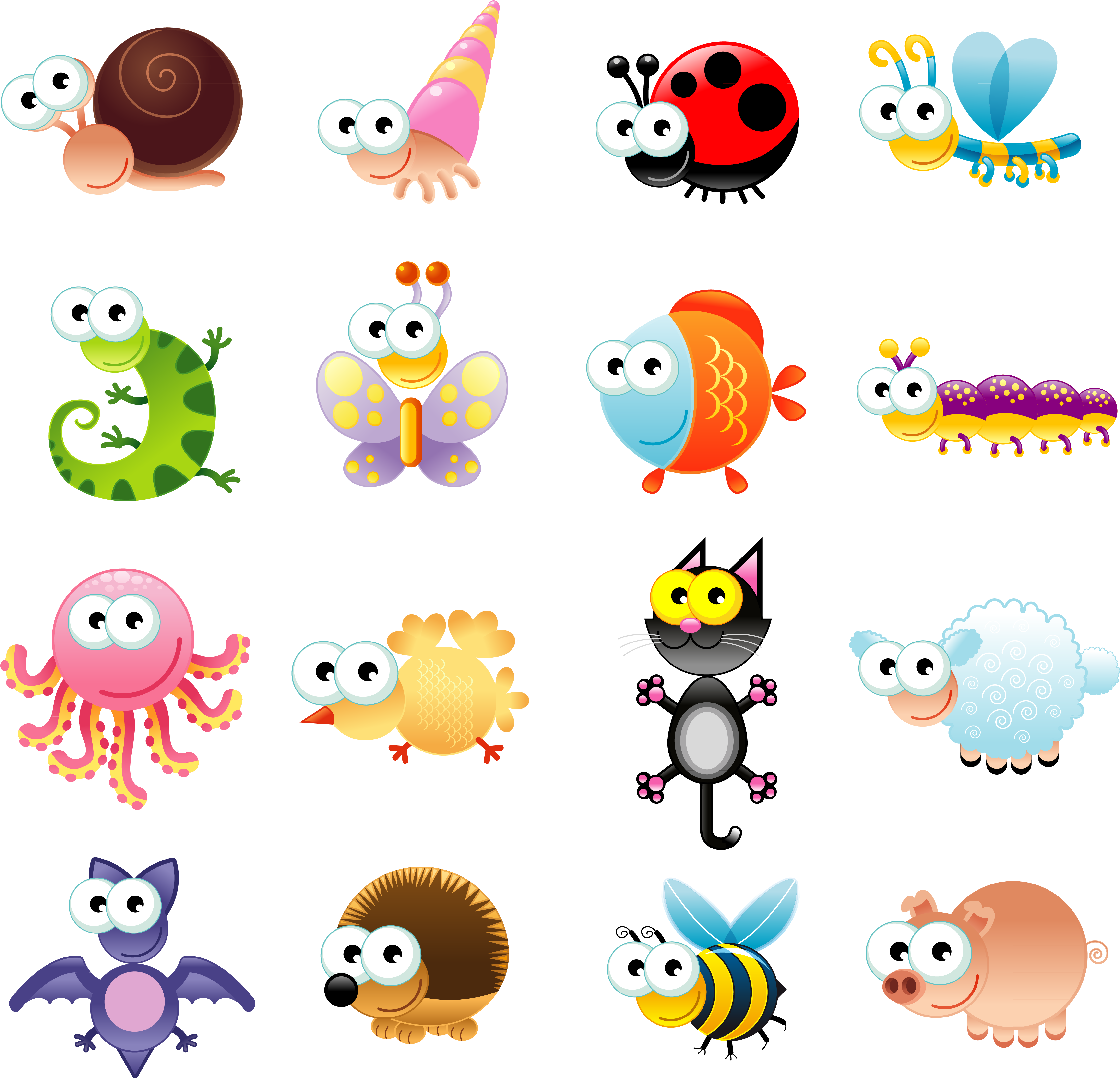 Bugs Bunny Cartoon Drawing Clip Art - Big Eyed Cartoon Animals (4723x4500)