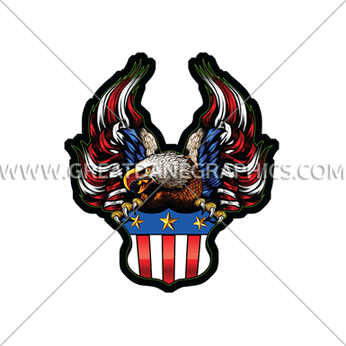 Flag Eagle With Crest - Crest (385x385)