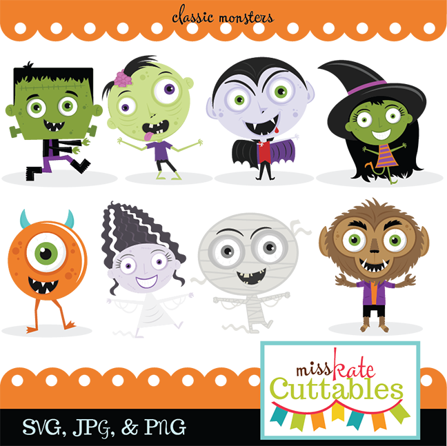 Free Cartoon Halloween Monsters - Cute Halloween Clipart Free (648x647)