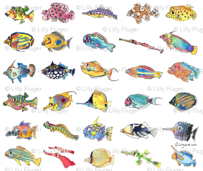 30 Cute Cartoon Tropical Fish - Cartoon Tropical Fish (400x337)
