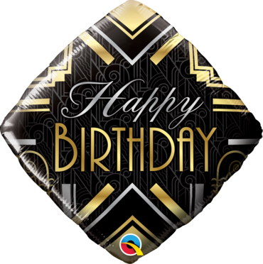 Art Deco Birthday Diamond Foil Balloon 45cm - Mr. One-derful Mustache 1st Birthday Party Balloons (370x372)