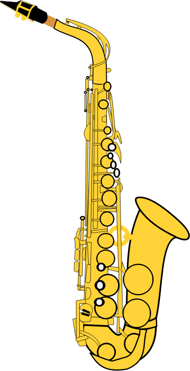 Related Coloring Pages - Saxophone Clipart Free (386x752)