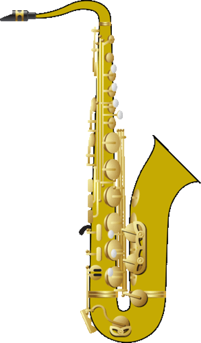 Saxophone Clip Art/ Alto Saxophone Illustration/ Saxophone - Musical Instrument Clipart Free (640x1092)