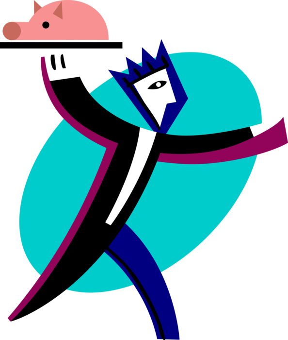 Vector Illustration Of Restaurant Maître D'hôtel Waiter - Vector Illustration Of Restaurant Maître D'hôtel Waiter (594x700)