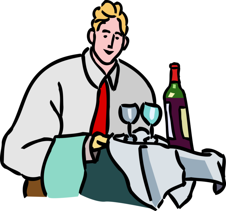 Vector Illustration Of Restaurant Maître D'hôtel Waiter - Vector Illustration Of Restaurant Maître D'hôtel Waiter (750x700)