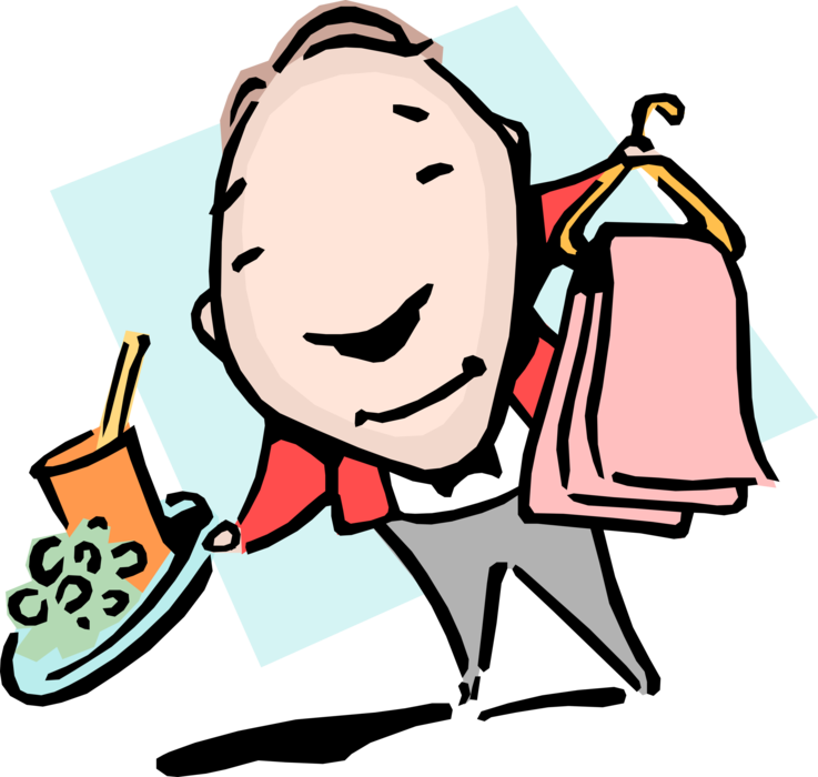 Vector Illustration Of Being Waited On Hand & Foot - Clip Art (737x700)