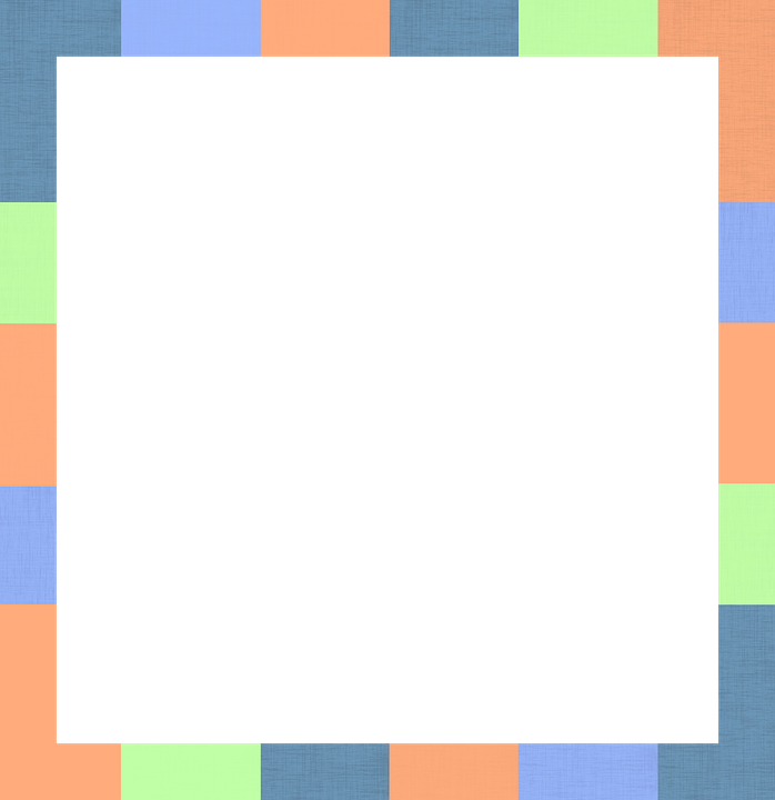 Fabric, Photo, Picture, Frame - Color Block Border (698x720)