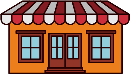 Facade Store With Awning - House (550x550)