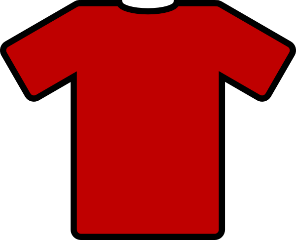 Red Football Top Clip Art At Clker - Shirt Cartoon Transparent Background (600x486)