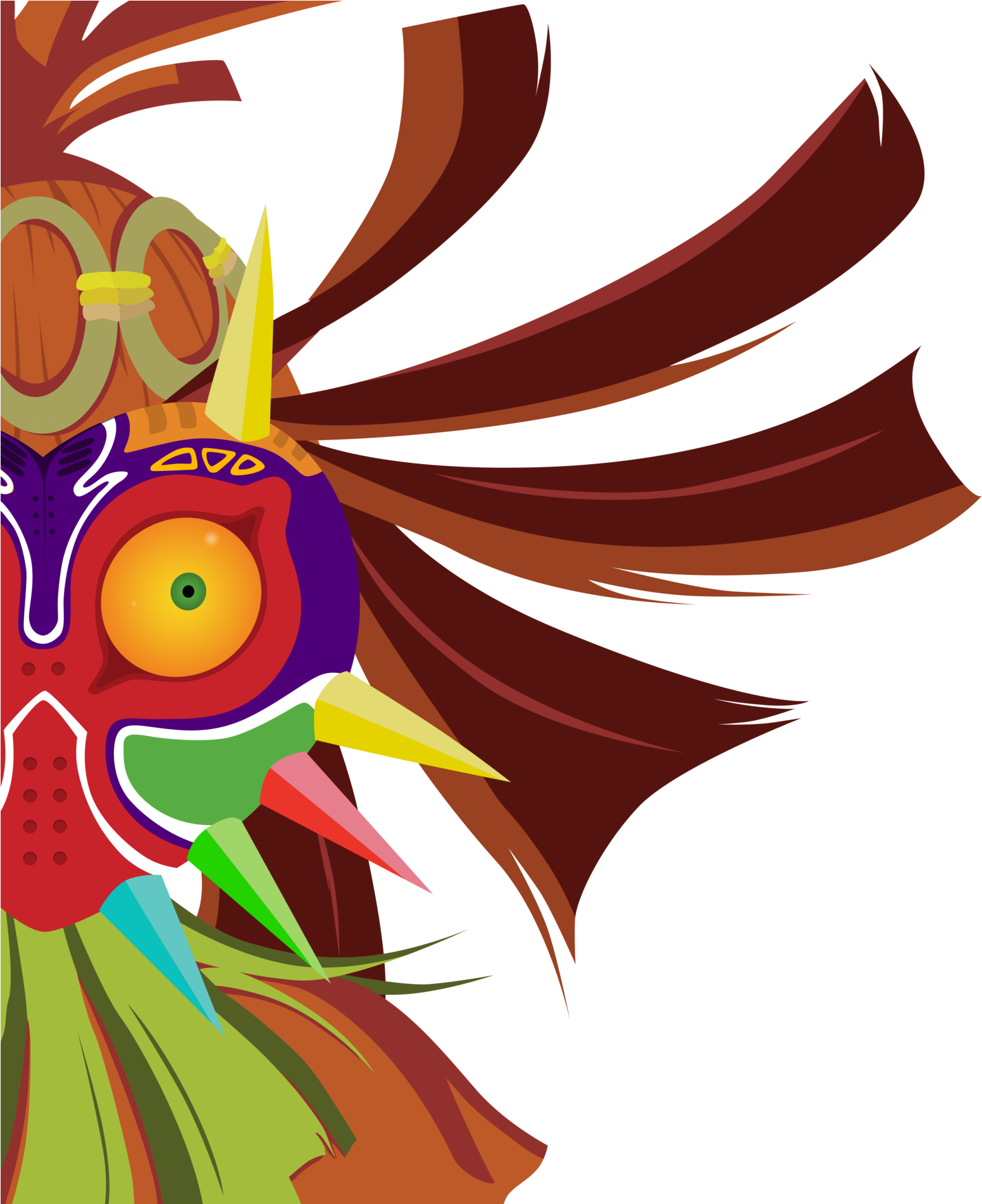 Firedragonmatty 135 5 Skull Kid Close Up Vector - Zelda Majoras Mask Png (1600x1903)