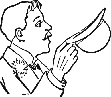 Man, Face, Hat, Tip Hat, Vector, Male - Hat (388x340)